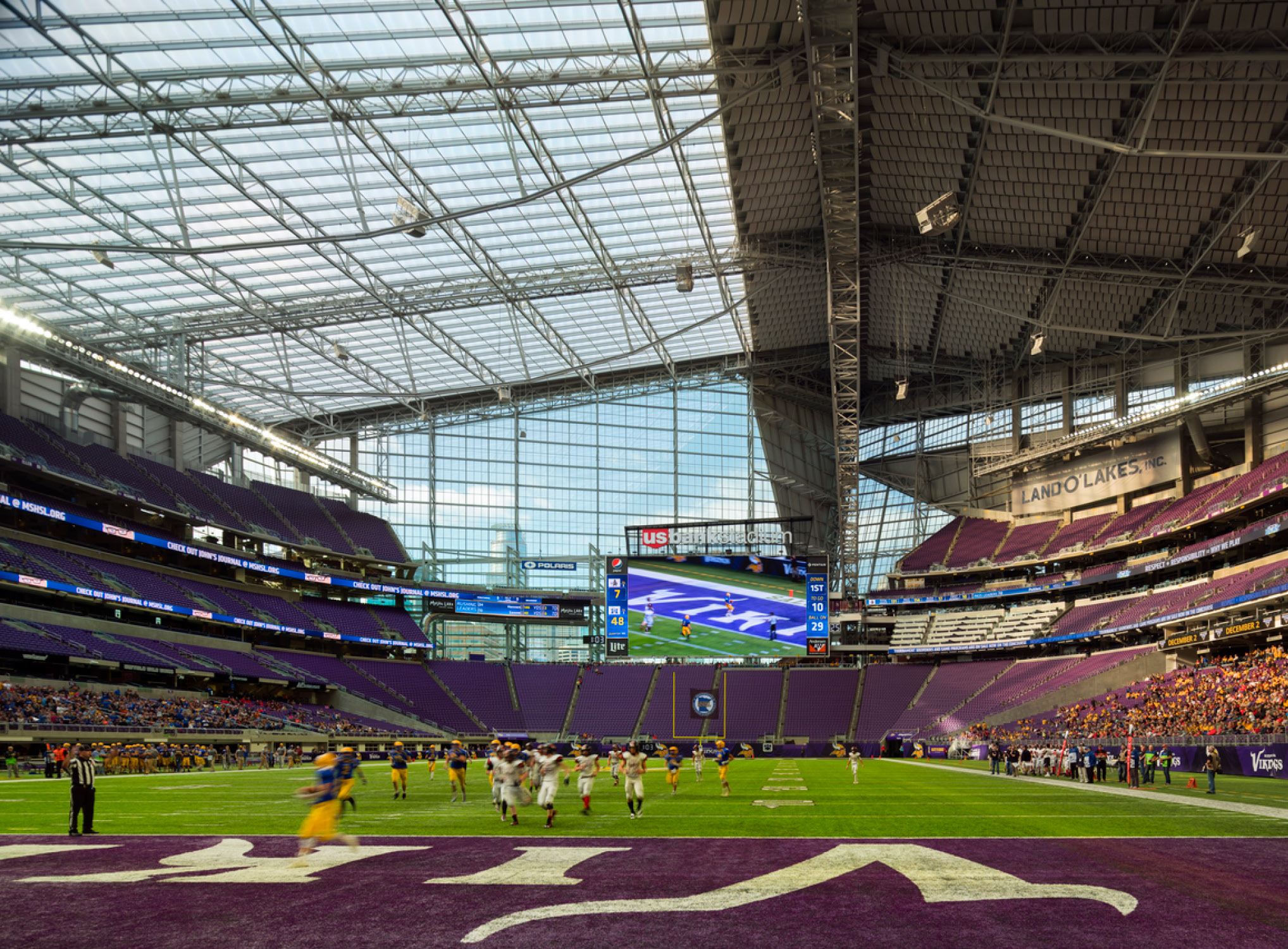Inside of US Bank Stadium, home to the vikings